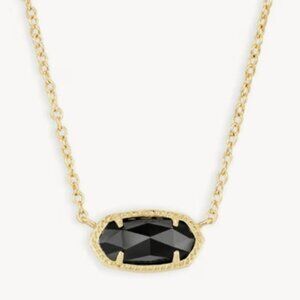 Kendra Scott Gold Black Drusy Elisa Cat Short Pendant Necklace NEW